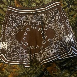 Amiri Bandana Brown Shorts